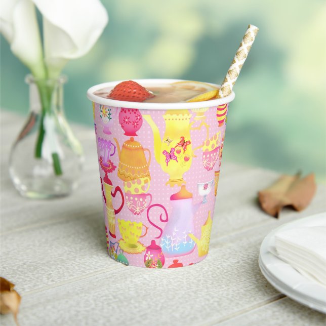 Teapots and Cups Pink  (Insitu)