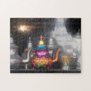 Teapots For Sale At Market Jigsaw Puzzle