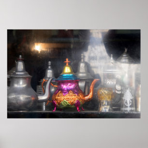 Teapots For Sale At Market Poster