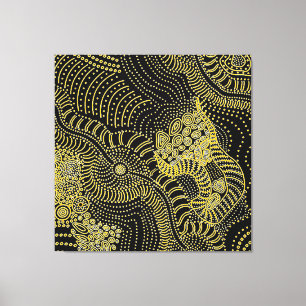 Tear Across Dotted Line - Aboriginal Graphic Canvas Print