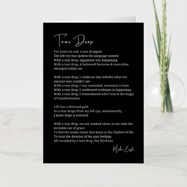 Tear Drop Awakening Third Eye poem  Foil Greeting Card (Front)
