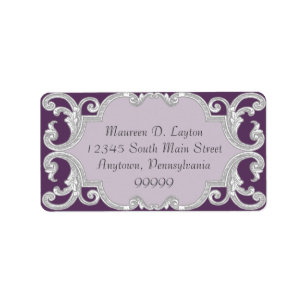 Tear Drop Lace Plum Purple Matching Address Labels