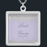 Tear Drop Lace, Teal Blue - Brides Pendant<br><div class="desc">Vintage Weddings are a strong contemporary trend, as are rustic weddings using vintage elements. This bridal party pendant matches with the Tear Drop Lace invitation set and has both modern and antique elements to please the modern bride. Change out the names for each member of the bridal party and make...</div>