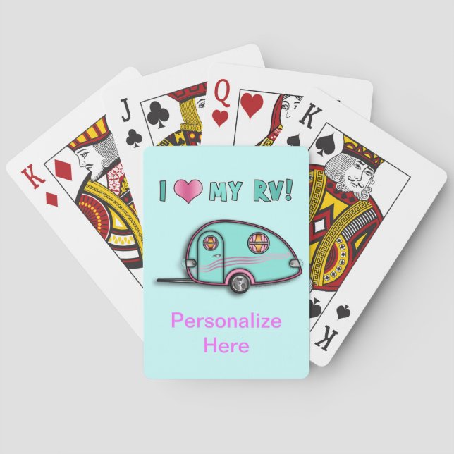 Tear Drop RV Trailer Playing Cards (Back)