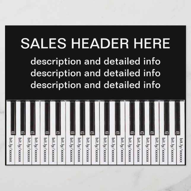 Tear-Off Advertising Flyer Personalized Keyboard (Front)