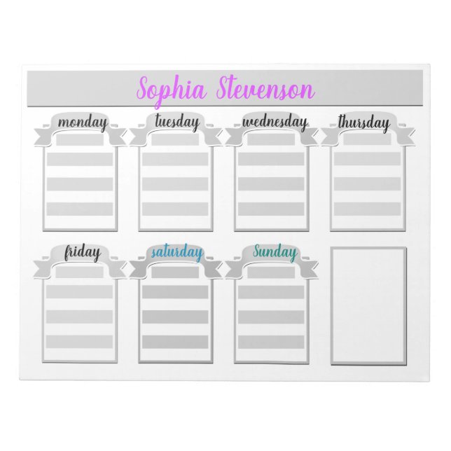 Tear off Calendar, create yourself, blue planner Notepad (Front)