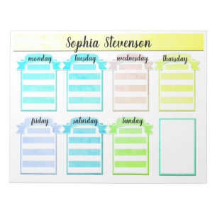 Tear off Calendar, create yourself, blue planner Notepad