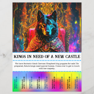 Tear off wolf shepherd dog flyer
