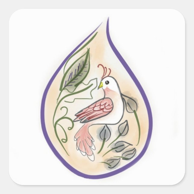 Teardrop Bird Sticker (Front)
