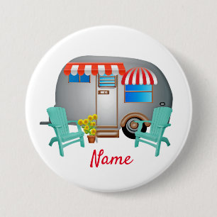Teardrop Caravan Camper Thunder_Cove 3 Inch Round Button