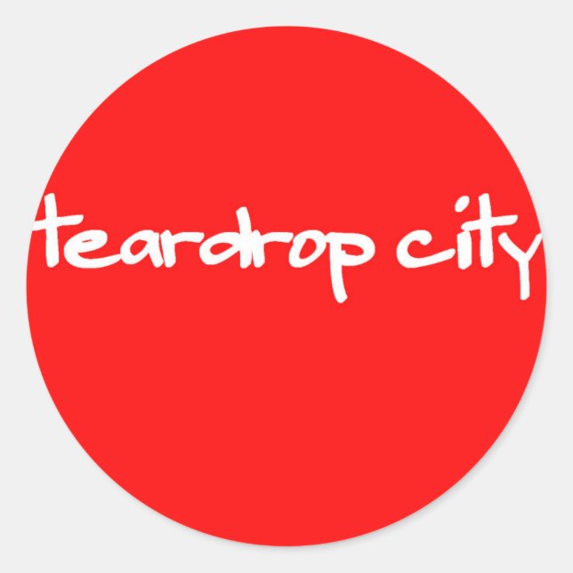 teardrop city SKATEBOARD Logo Sticker (Front)