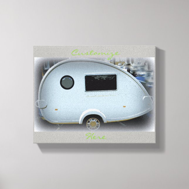 Teardrop gypsy caravan happy camping Thunder_Cove Canvas Print (Front)