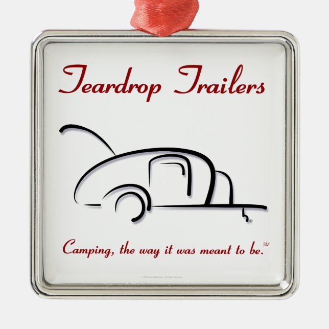 Teardrop Trailers Red Version Metal Ornament (Front)