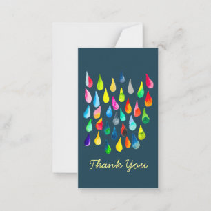 Teardrops watercolor colourful whimsical card