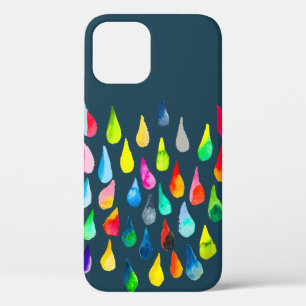 Teardrops watercolor colourful whimsical iPhone 12 case