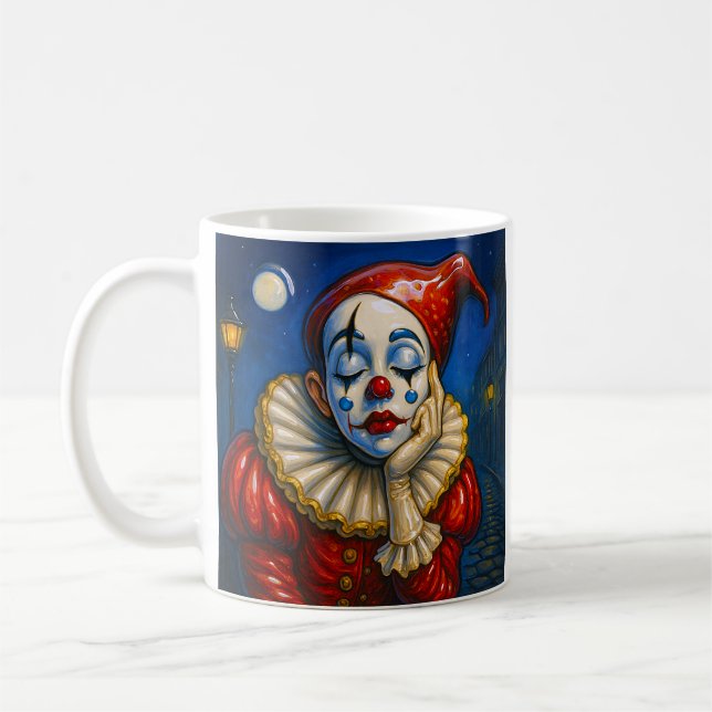 Tearful Clown Coffee Mug (Left)