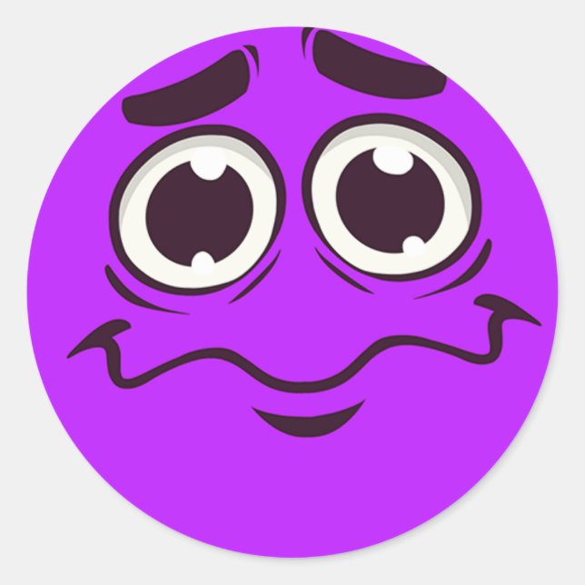 Tearful Emoji Classic Round Sticker (Front)