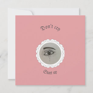 Tearing eye Throw Pillow Holiday Card