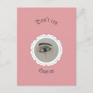 Tearing eye Throw Pillow Postcard