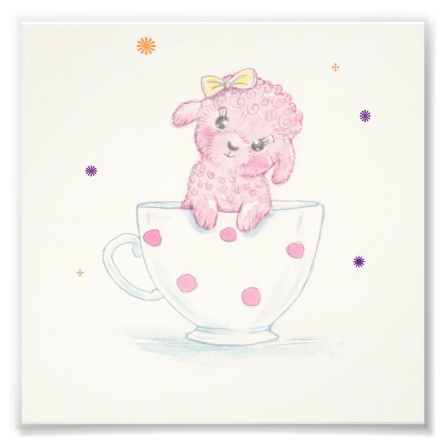 TeaRose The Pink Teacup Poodle print (Front)