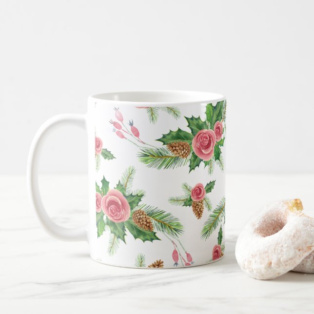 Tearoses and Pinecones Coffee Mug (With Donut)