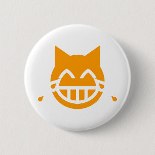 Tears of Joy Emoji Cat 2 Inch Round Button