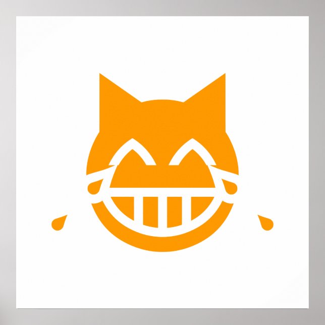 Tears of Joy Emoji Cat Poster (Front)