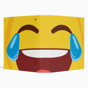Tears of Joy Emoji Face 3 Ring Binder