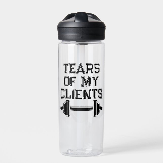 Tears Of My Clients Personal Trainer Gift Fitness Water Bottle (Front)