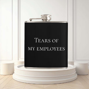 Tears of My Employees HR Boss Funny Hip Flask