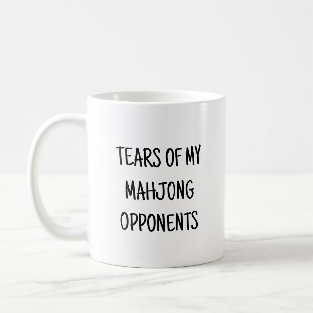 Tears Of My Mahjong Players Funny Coffee Mug (Left)
