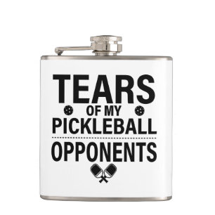 Tears of my Pickleball Funny minimal Pickleball Hip Flask