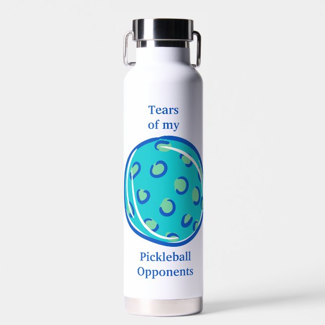 Tears of my Pickleball Opponents Pickleball Blue  Water Bottle (Front)