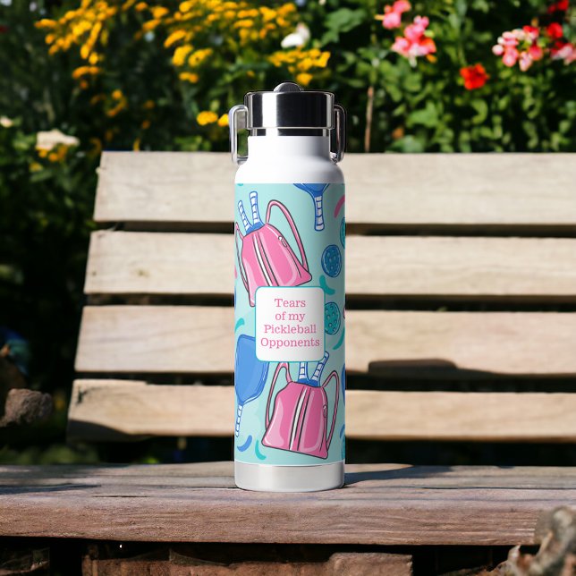 Tears of my Pickleball Opponents Pickleball Blue Water Bottle (Creator Uploaded)