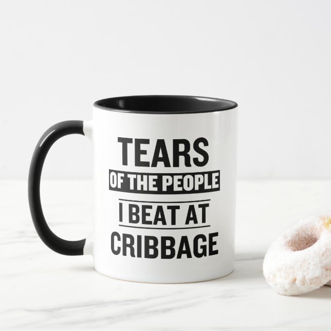 Tears of the People I Beat At Cribbage Board Funny Mug (With Donut)