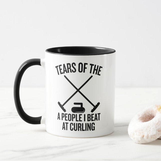 Tears of the People I Beat at Curling Funny Mug (With Donut)