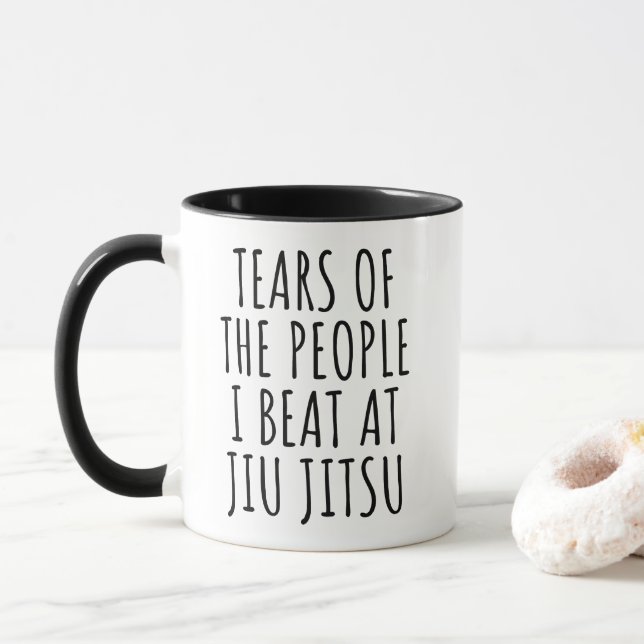 Tears of the People I Beat at Jiu Jitsu Funny Mug (With Donut)