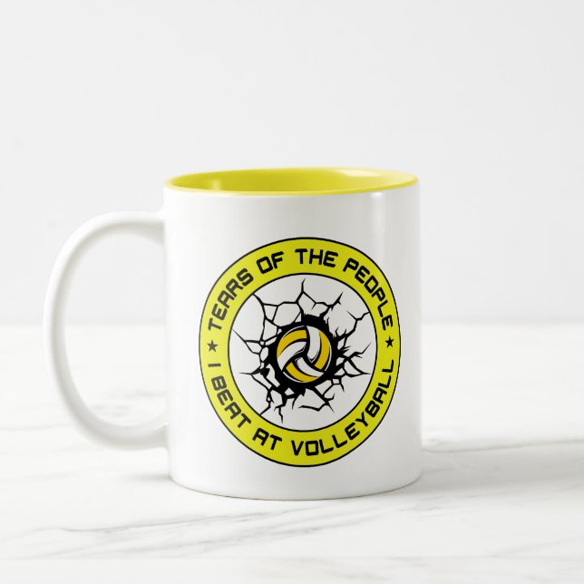 Tears Of The People I Beat At Volleyball Lovers Two-Tone Coffee Mug (Left)