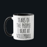 Tears of the People I Beat at Volleyball Mug<br><div class="desc">The “Tears of the People I Beat at Volleyball” design is a humourous way to celebrate volleyball victories. It's perfect for volleyball players with a competitive spirit and a great sense of humour, serving as a reminder of their skills on the court. This design is perfect for volleyball champs, beach...</div>
