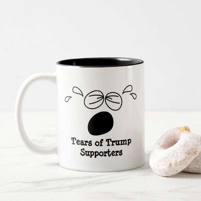 Tears of Trump Supporters Two-Tone Coffee Mug (With Donut)