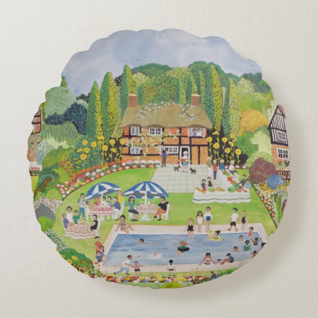 Tea's Ready Round Pillow (Front)