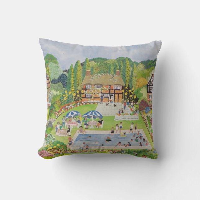 Tea's Ready Throw Pillow (Front)