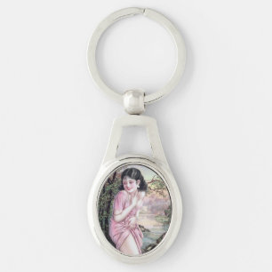 Tease in Stream Oasis by Shanghai China Girl Keychain