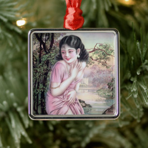 Tease in Stream Oasis by Shanghai China Girl Metal Ornament