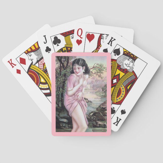 Tease in Stream Oasis by Shanghai China Girl Playing Cards (Back)