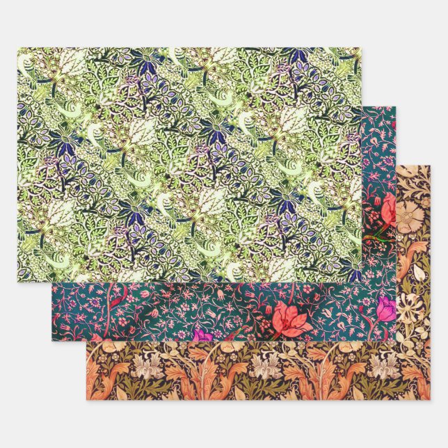 Teasel, Emelia, and William Morris Wrapping Paper Sheet (Set)