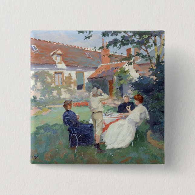 Teatime 2 Inch Square Button (Front)