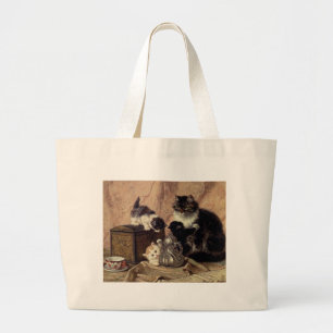 Teatime_For_Kittens Large Tote Bag