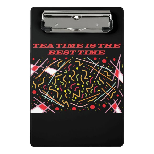 Teatime is the best time art design pocket folder  mini clipboard (Front)