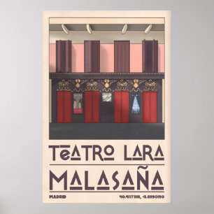 Teatro Lara Wall Art Vintage Madrid Theatre Facade